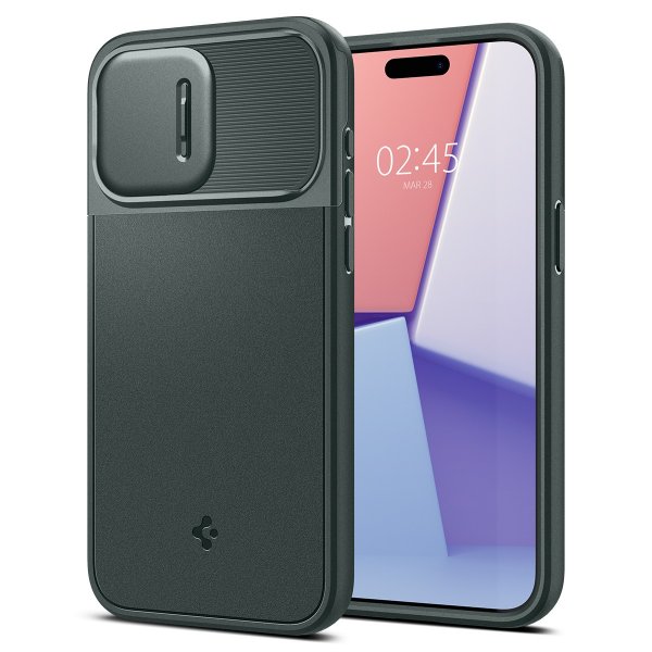 Spigen iPhone 15 Pro Max Skal Optik Armor MagFit Abyss Green