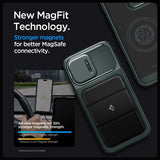 Spigen iPhone 15 Pro Max Skal Optik Armor MagFit Abyss Green