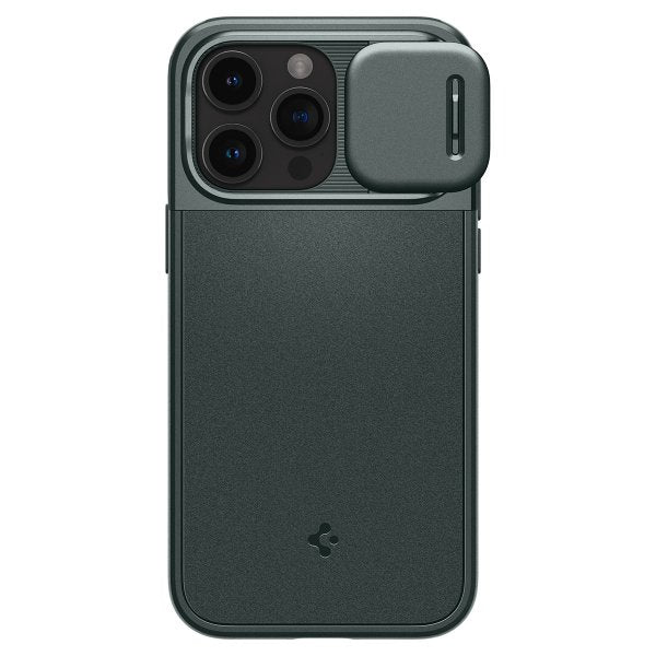 Spigen iPhone 15 Pro Max Skal Optik Armor MagFit Abyss Green