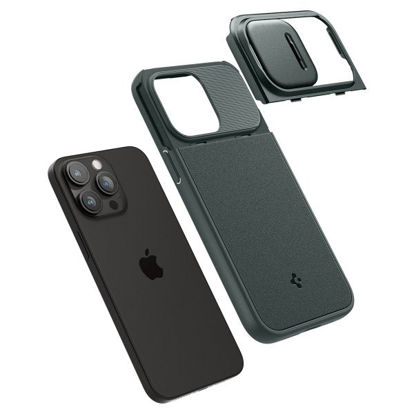 Spigen iPhone 15 Pro Max Skal Optik Armor MagFit Abyss Green
