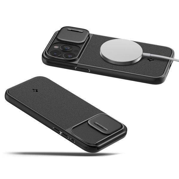 Spigen iPhone 15 Pro Max Skal Optik Armor MagFit Svart