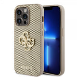 Guess iPhone 15 Pro Max Skal Perforated Glitter Guld