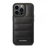 Karl Lagerfeld iPhone 15 Pro Max Skal Quilted Nylon Puffy Case Logo Plate Svart
