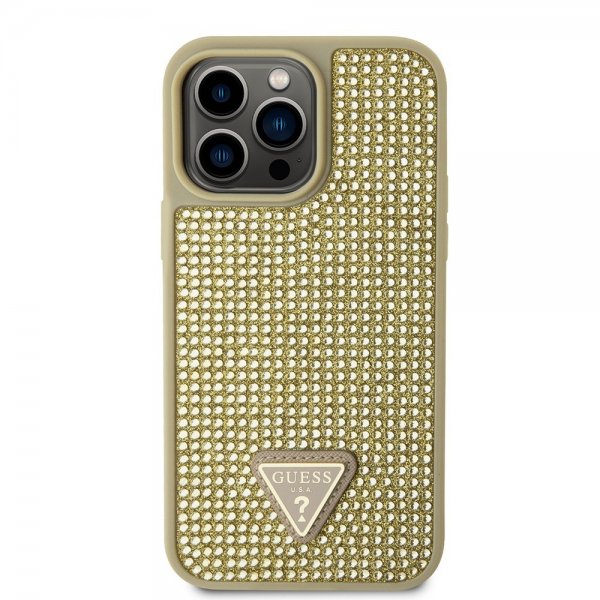 Guess iPhone 15 Pro Max Skal Rhinestone Guld
