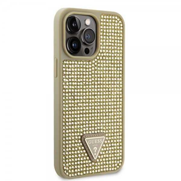 Guess iPhone 15 Pro Max Skal Rhinestone Guld