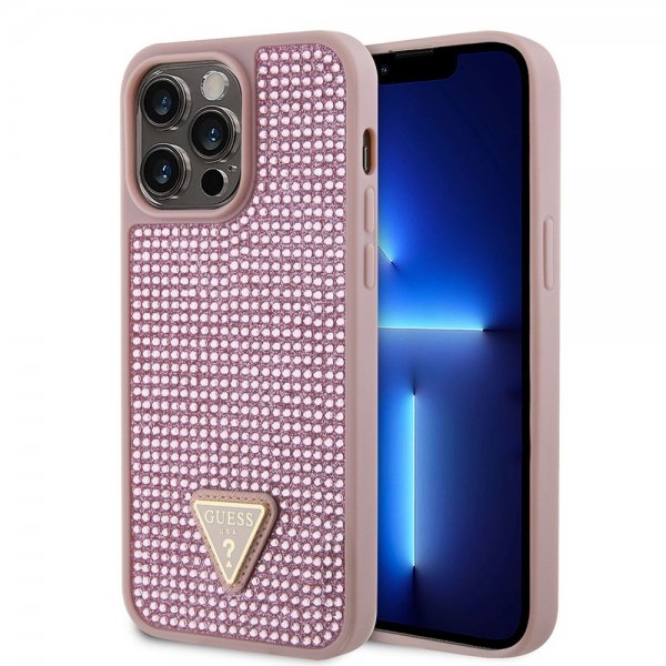 Guess iPhone 15 Pro Max Skal Rhinestone Rosa
