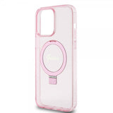 Guess iPhone 15 Pro Max Skal Ring Stand Glitter MagSafe Rosa
