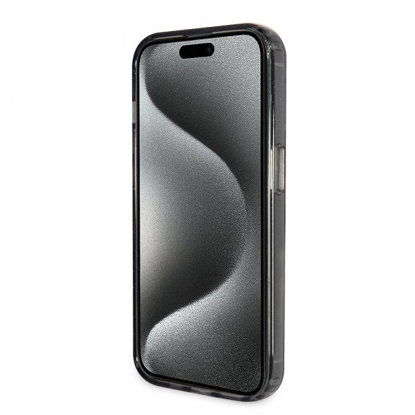 Guess iPhone 15 Pro Max Skal Ring Stand Glitter MagSafe Svart