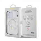 Guess iPhone 15 Pro Max Skal Ring Stand Glitter MagSafe Transparent