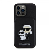 Karl Lagerfeld iPhone 15 Pro Max Skal Saffiano Card Slots & Stand Svart