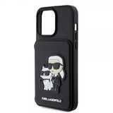 Karl Lagerfeld iPhone 15 Pro Max Skal Saffiano Card Slots & Stand Svart