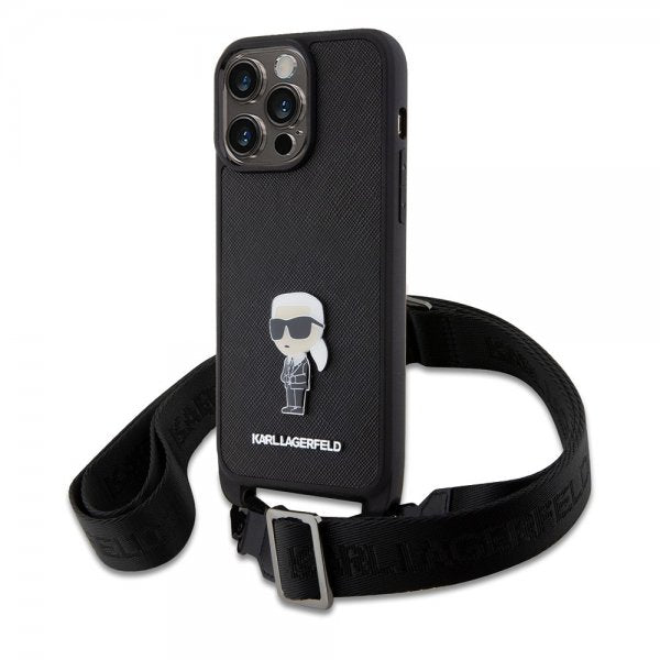 Karl Lagerfeld iPhone 15 Pro Max Skal Saffiano Crossbody Svart
