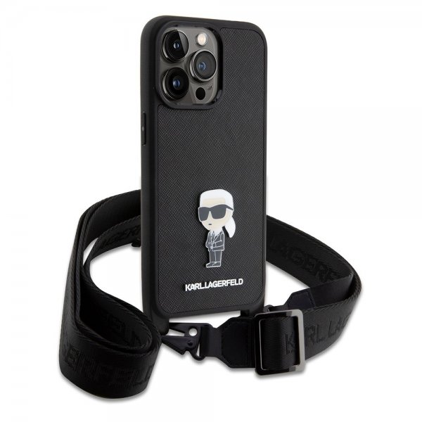 Karl Lagerfeld iPhone 15 Pro Max Skal Saffiano Crossbody Svart