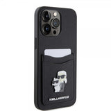 Karl Lagerfeld iPhone 15 Pro Max Skal Saffiano Double Cardslot Svart