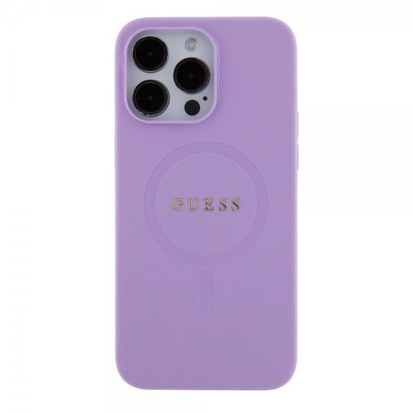 Guess iPhone 15 Pro Max Skal Saffiano MagSafe Lila