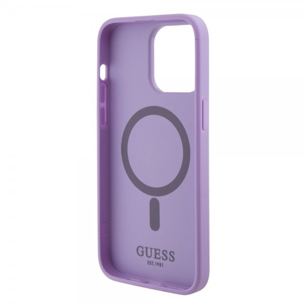 Guess iPhone 15 Pro Max Skal Saffiano MagSafe Lila