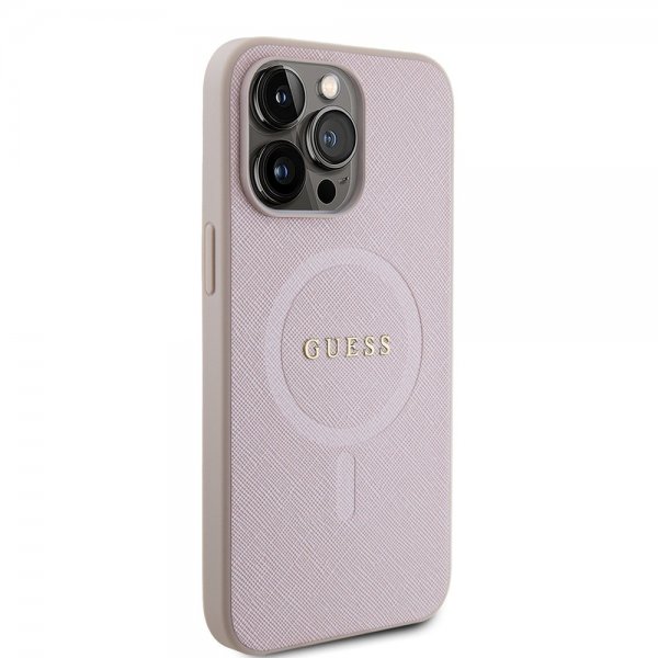 Guess iPhone 15 Pro Max Skal Saffiano MagSafe Rosa