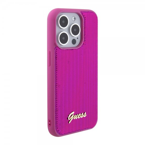 Guess iPhone 15 Pro Max Skal Sequin Fuschia