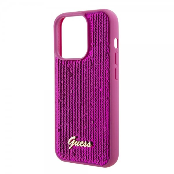 Guess iPhone 15 Pro Max Skal Sequin Fuschia