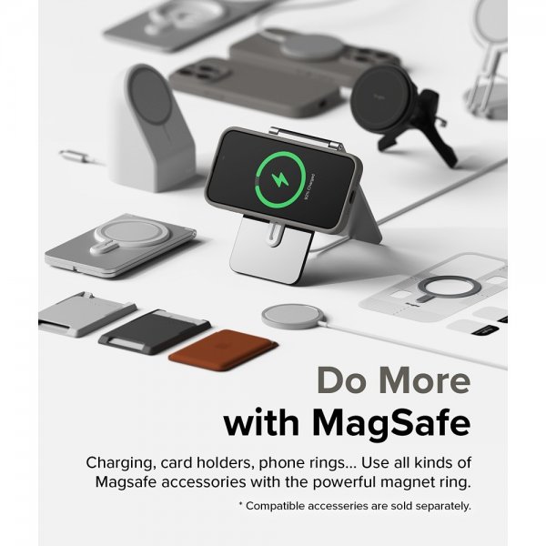 Ringke iPhone 15 Pro Max Skal Silicone Magnetic Grå