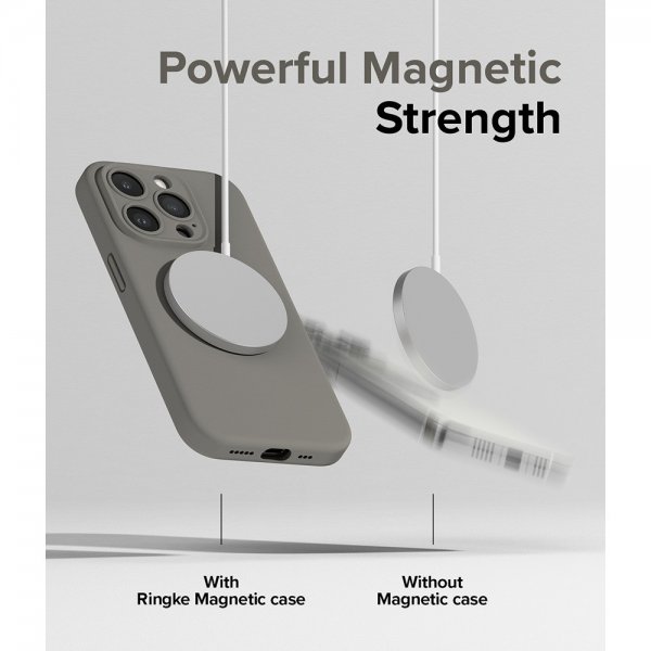 Ringke iPhone 15 Pro Max Skal Silicone Magnetic Grå