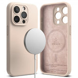 Ringke iPhone 15 Pro Max Skal Silicone Magnetic Pink Sand