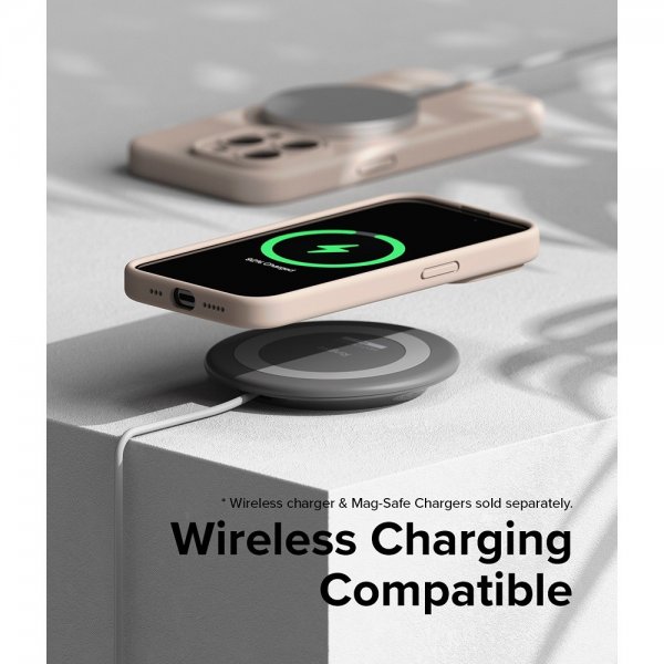 Ringke iPhone 15 Pro Max Skal Silicone Magnetic Pink Sand