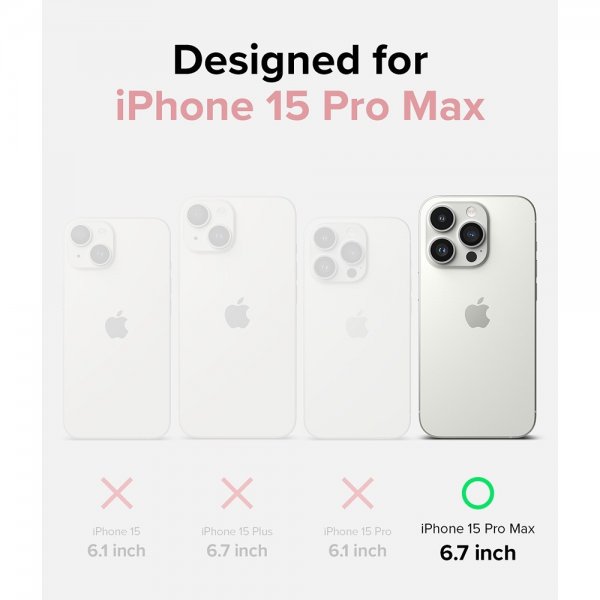 Ringke iPhone 15 Pro Max Skal Silicone Magnetic Pink Sand