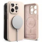 Ringke iPhone 15 Pro Max Skal Silicone Magnetic Pink Sand