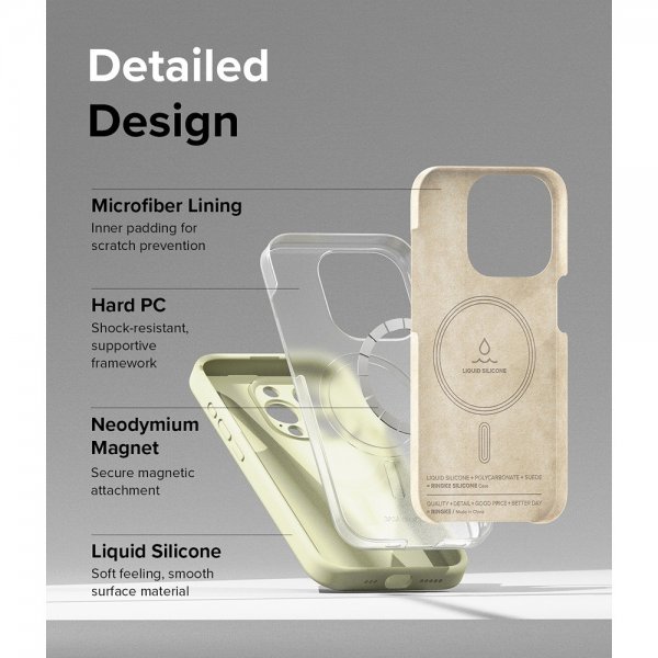 Ringke iPhone 15 Pro Max Skal Silicone Magnetic Sunny Lime