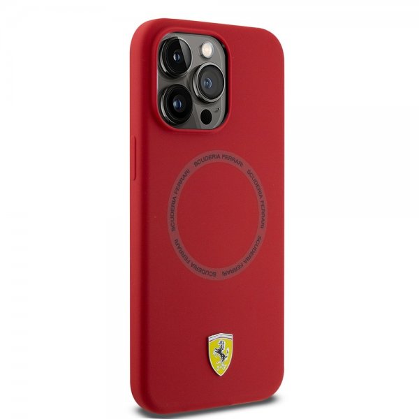 Ferrari iPhone 15 Pro Max Skal Silicone MagSafe Röd