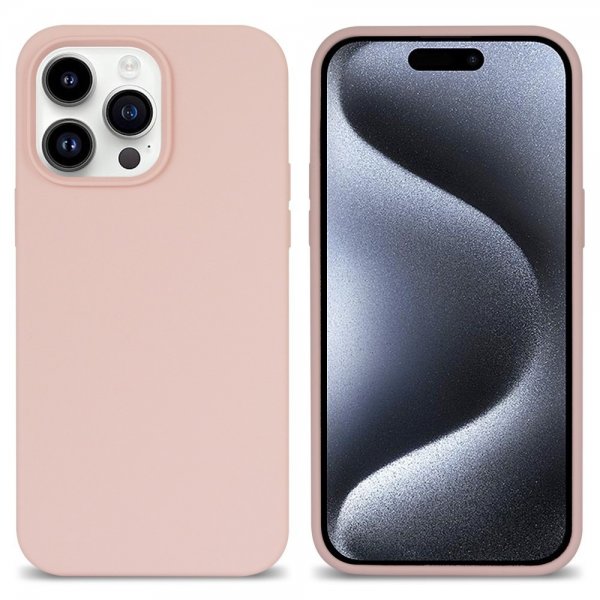 iPhone 15 Pro Max Skal Silikon Ljusrosa
