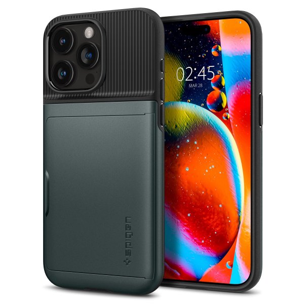 Spigen iPhone 15 Pro Max Skal Slim Armor CS Abyss Green