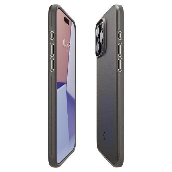 Spigen iPhone 15 Pro Max Skal Thin Fit Gunmetal