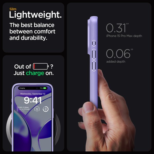 Spigen iPhone 15 Pro Max Skal Thin Fit Iris Purple