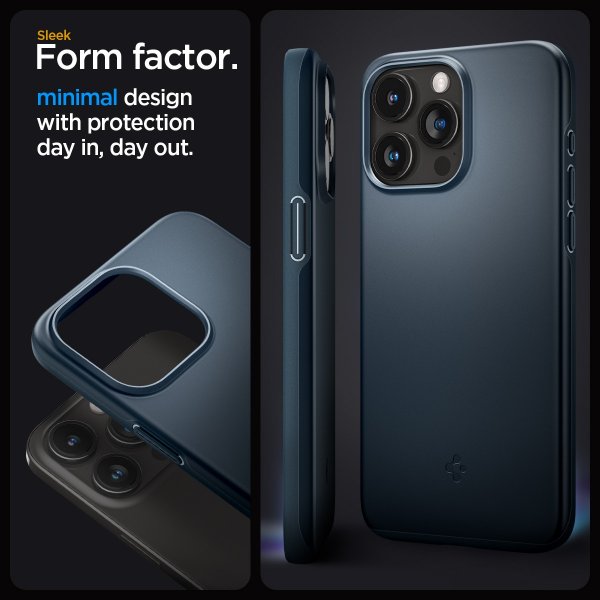 Spigen iPhone 15 Pro Max Skal Thin Fit Metal Slate