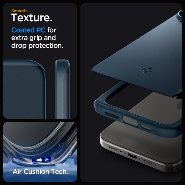 Spigen iPhone 15 Pro Max Skal Thin Fit Metal Slate