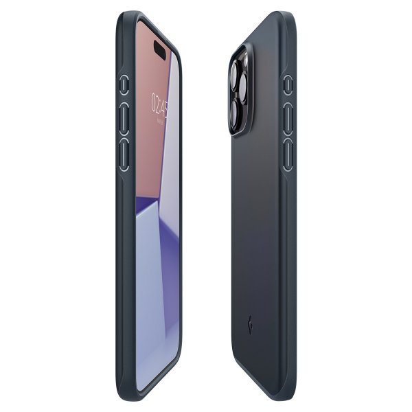 Spigen iPhone 15 Pro Max Skal Thin Fit Metal Slate