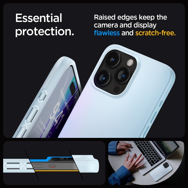 Spigen iPhone 15 Pro Max Skal Thin Fit Mute Blue