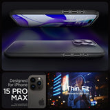 Spigen iPhone 15 Pro Max Skal Thin Fit Svart