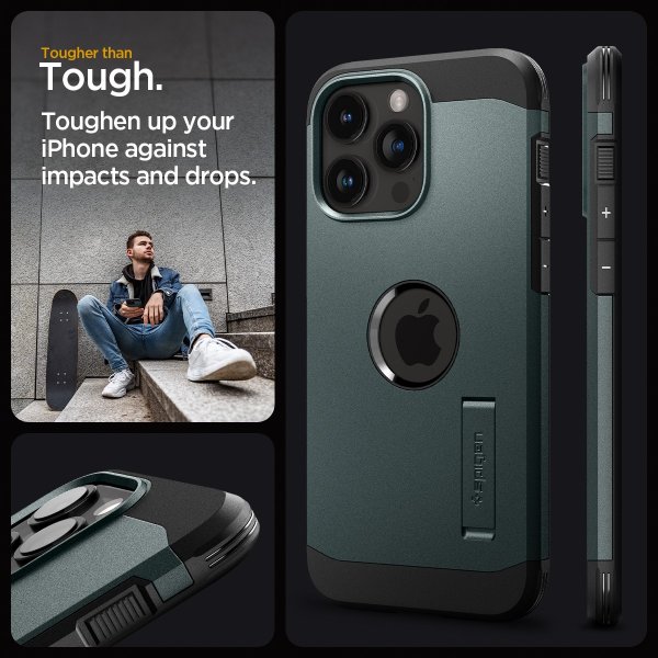 Spigen iPhone 15 Pro Max Skal Tough Armor MagFit Abyss Green