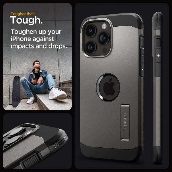 Spigen iPhone 15 Pro Max Skal Tough Armor MagFit Gunmetal