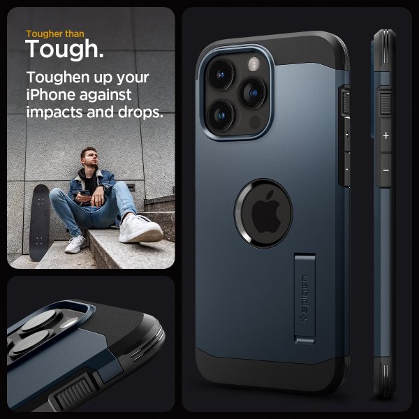 Spigen iPhone 15 Pro Max Skal Tough Armor MagFit Metal Slate