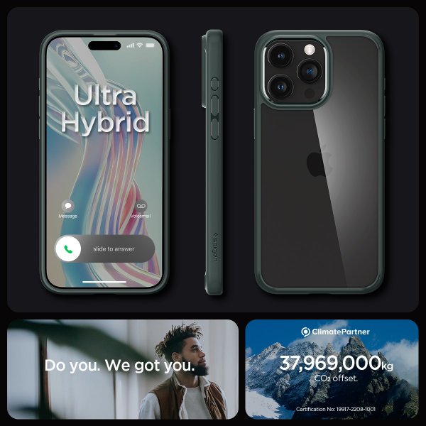 Spigen iPhone 15 Pro Max Skal Ultra Hybrid Abyss Green