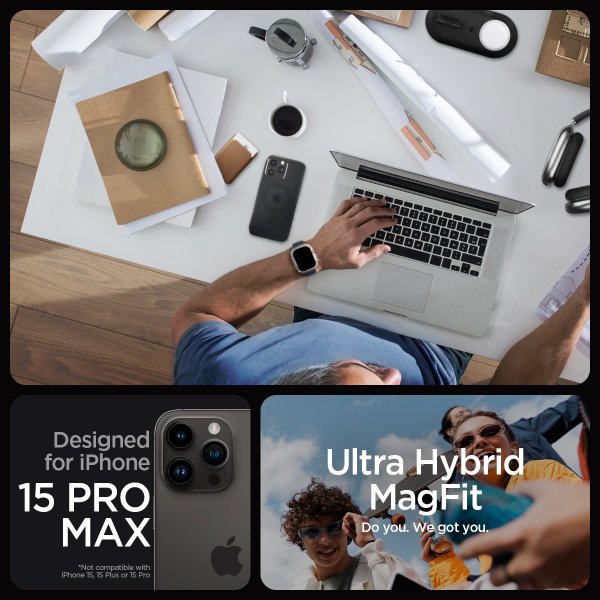 Spigen iPhone 15 Pro Max Skal Ultra Hybrid MagFit Frost Black