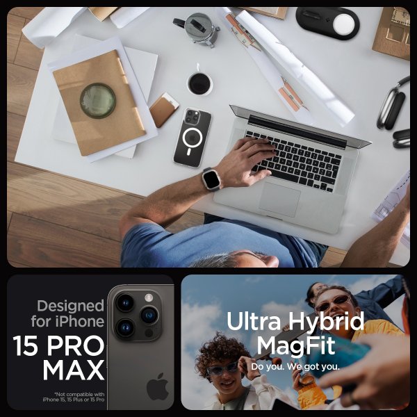Spigen iPhone 15 Pro Max Skal Ultra Hybrid MagFit Frost Clear