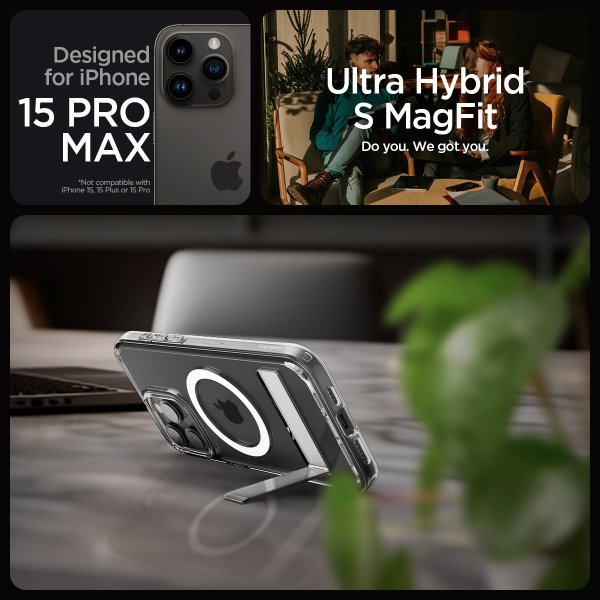 Spigen iPhone 15 Pro Max Skal Ultra Hybrid S MagFit Crystal Clear