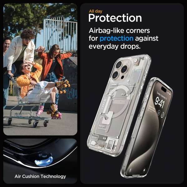 Spigen iPhone 15 Pro Max Skal Ultra Hybrid Zero One MagFit Natural Titanium