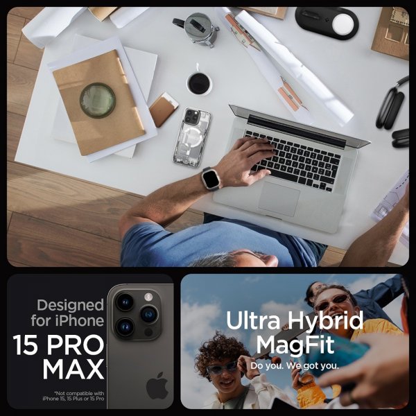 Spigen iPhone 15 Pro Max Skal Ultra Hybrid Zero One MagFit Vit