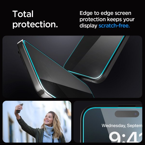 Spigen iPhone 15 Pro Max Skärmskydd GLAS.tR EZ Fit Privacy 2-pack